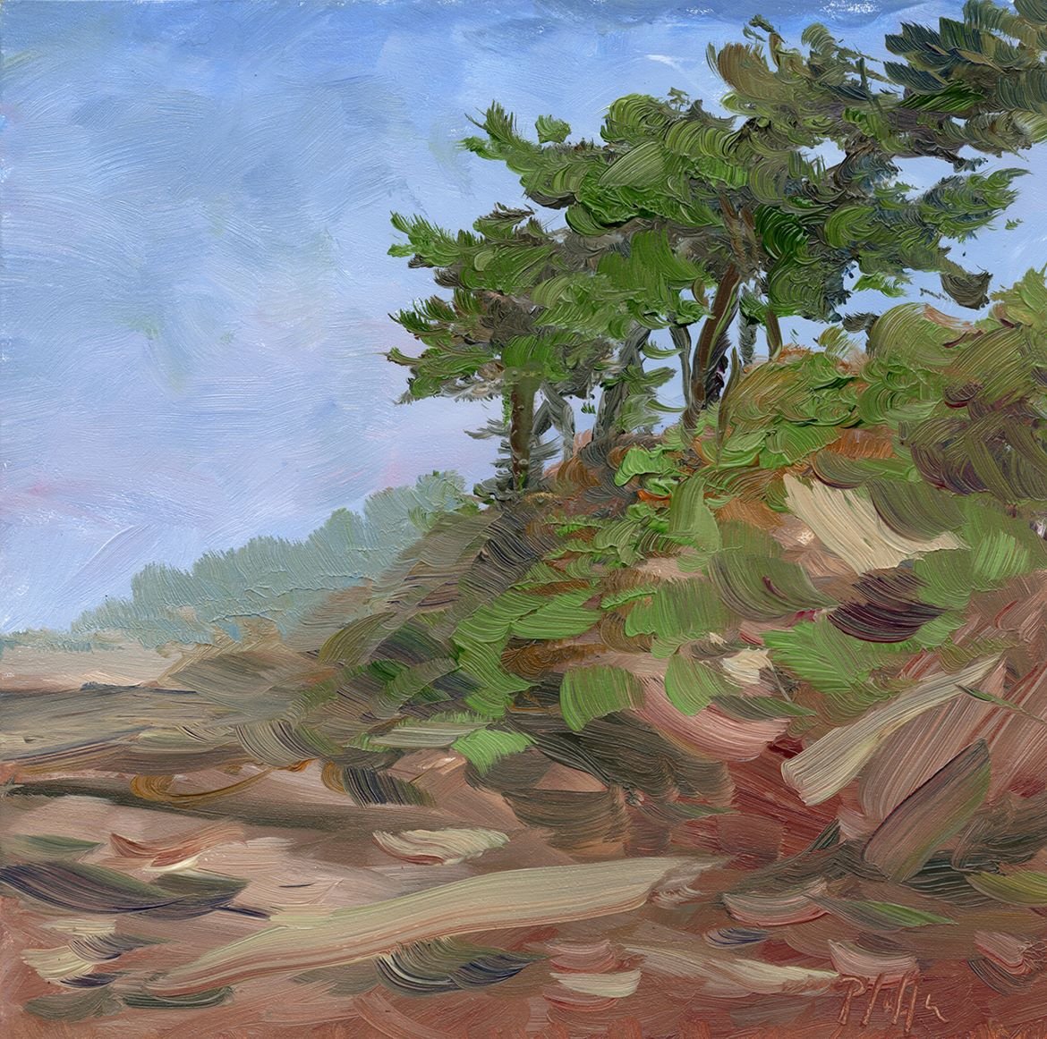 TIM PFEIFFER - Kalaloch Beach 2, oil on archival wood panel 8x10 (framed)........Not currently in gallery- Please request showing