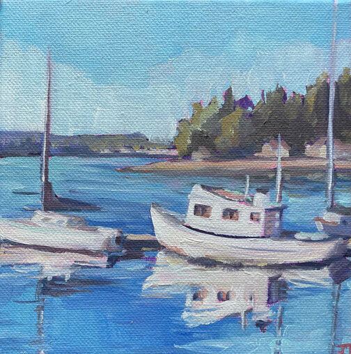 ***SOLD*** JILL ZACOT - Keyport 6x6, oil on stretched canvas (unframed)
