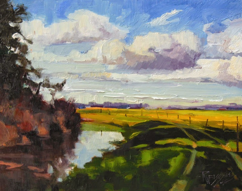 ROBIN WEISS LaConnor Cloudscape - oil - 8x10