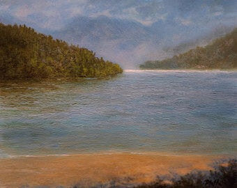 ***SOLD*** TIM PFEIFFER - Lake Crescent, oil 8x10