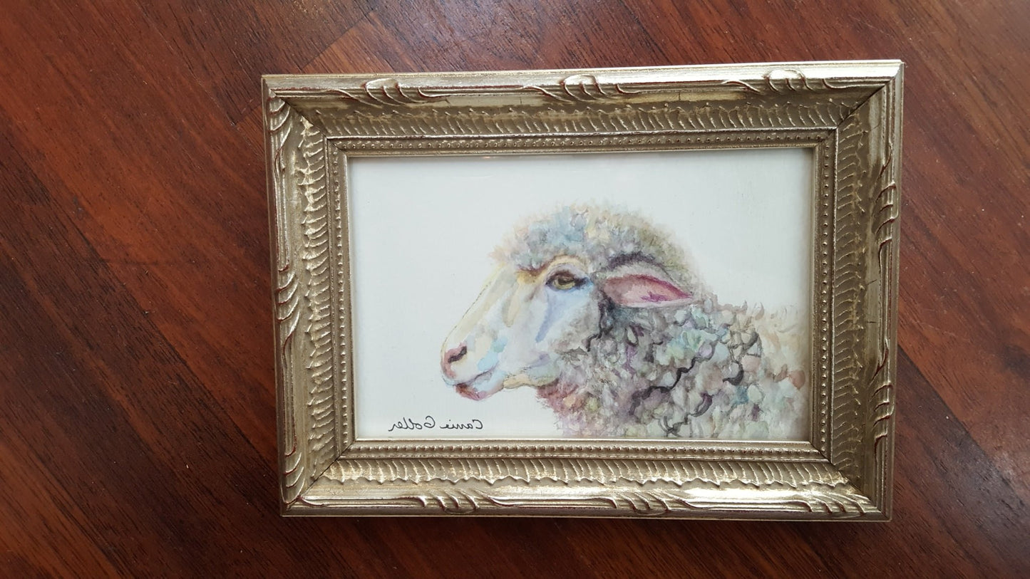 Prints Available (original ***SOLD***) Lamb - original 4x6 watercolor