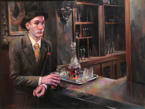 ***SOLD*** GABRIEL LIPPER - Last Call, oil 18x24 (framed)