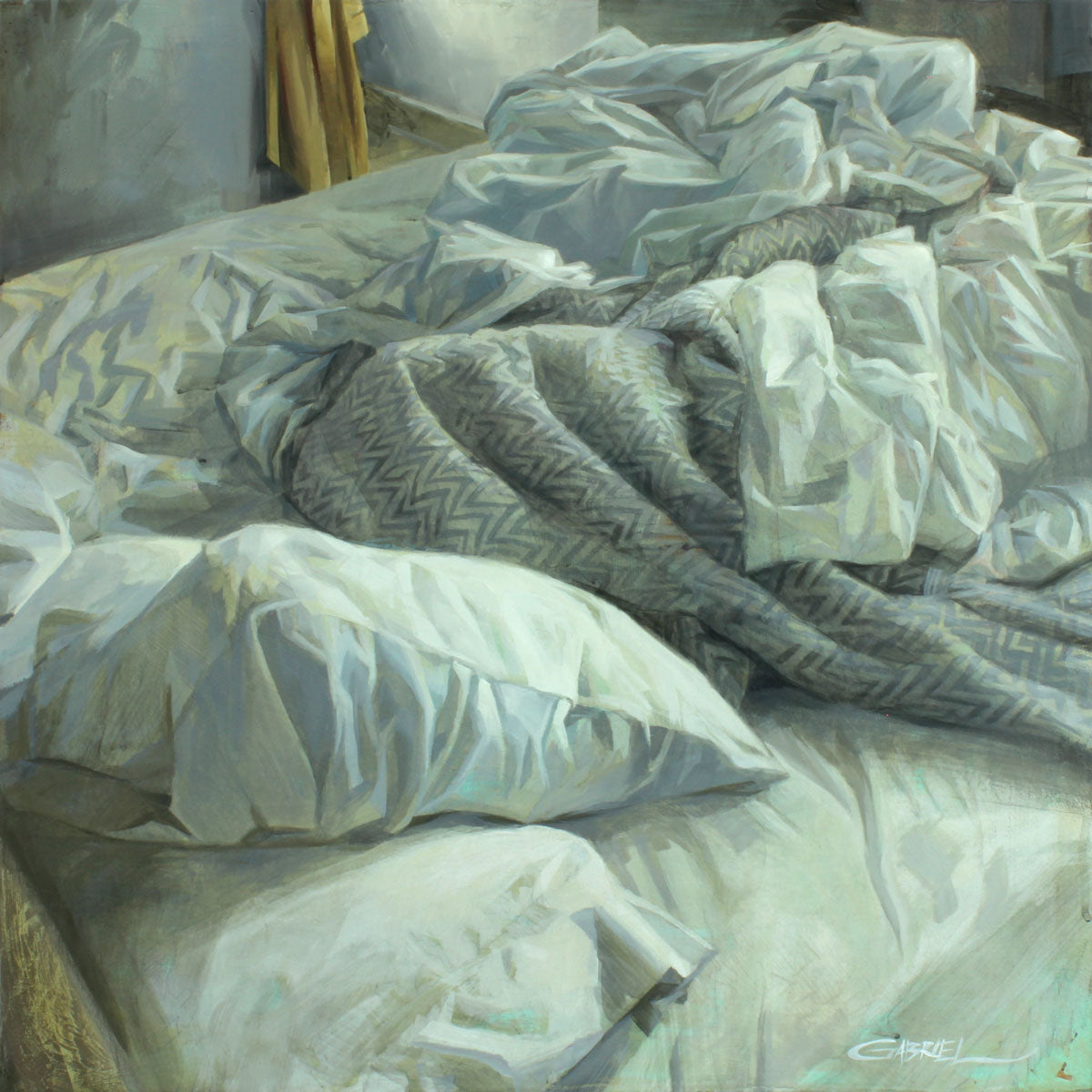 Prints available, originial ***SOLD*** Gabriel Lipper - Linen, mixed media on panel 24x24