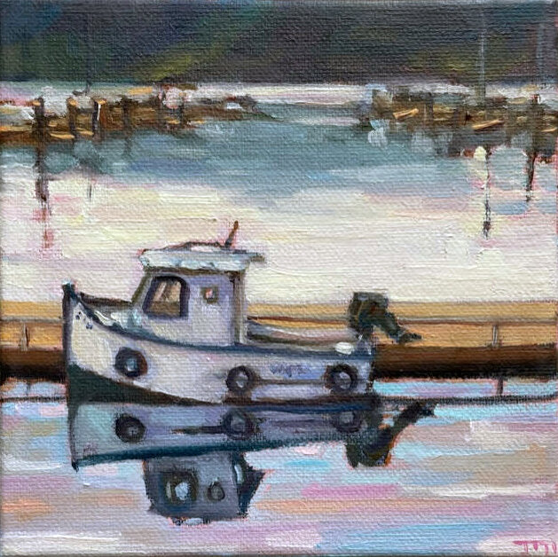 Prints available, original ***SOLD*** JILL ZACOT - Little Virgil, oil 6x6