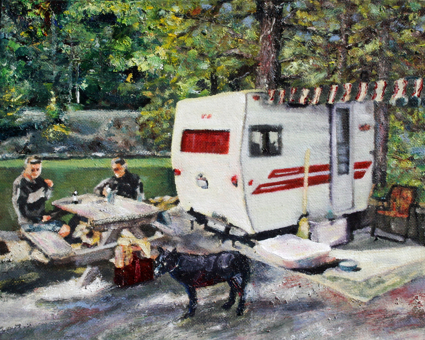 CARRIE GOLLER PRINTS - IMPRESSSIONIST - LOAFERS     original mixed media, 8X10