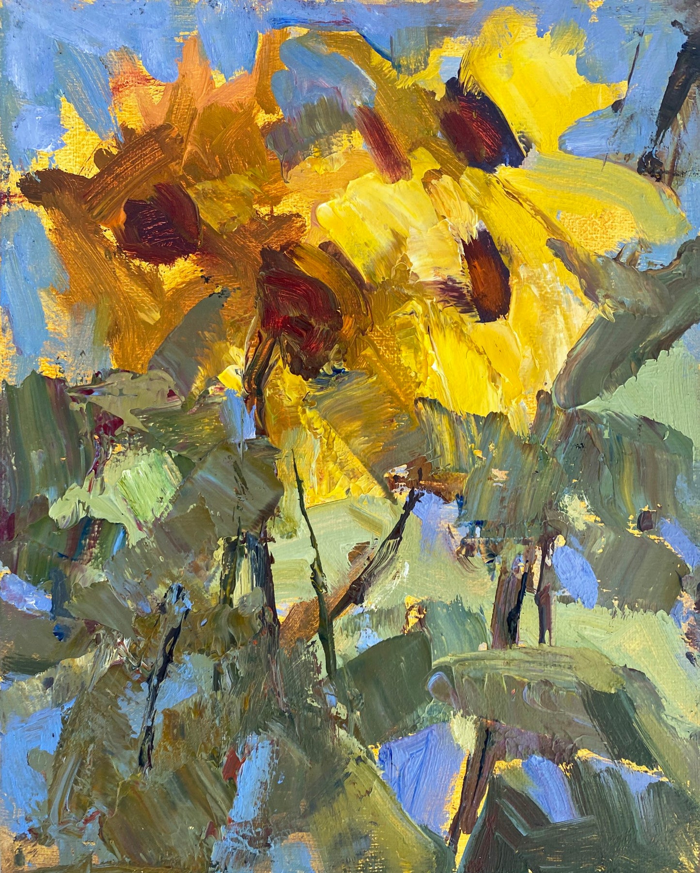 JEANNE EDWARDS - Looking Up, oil on panel, 8x10 (framed)