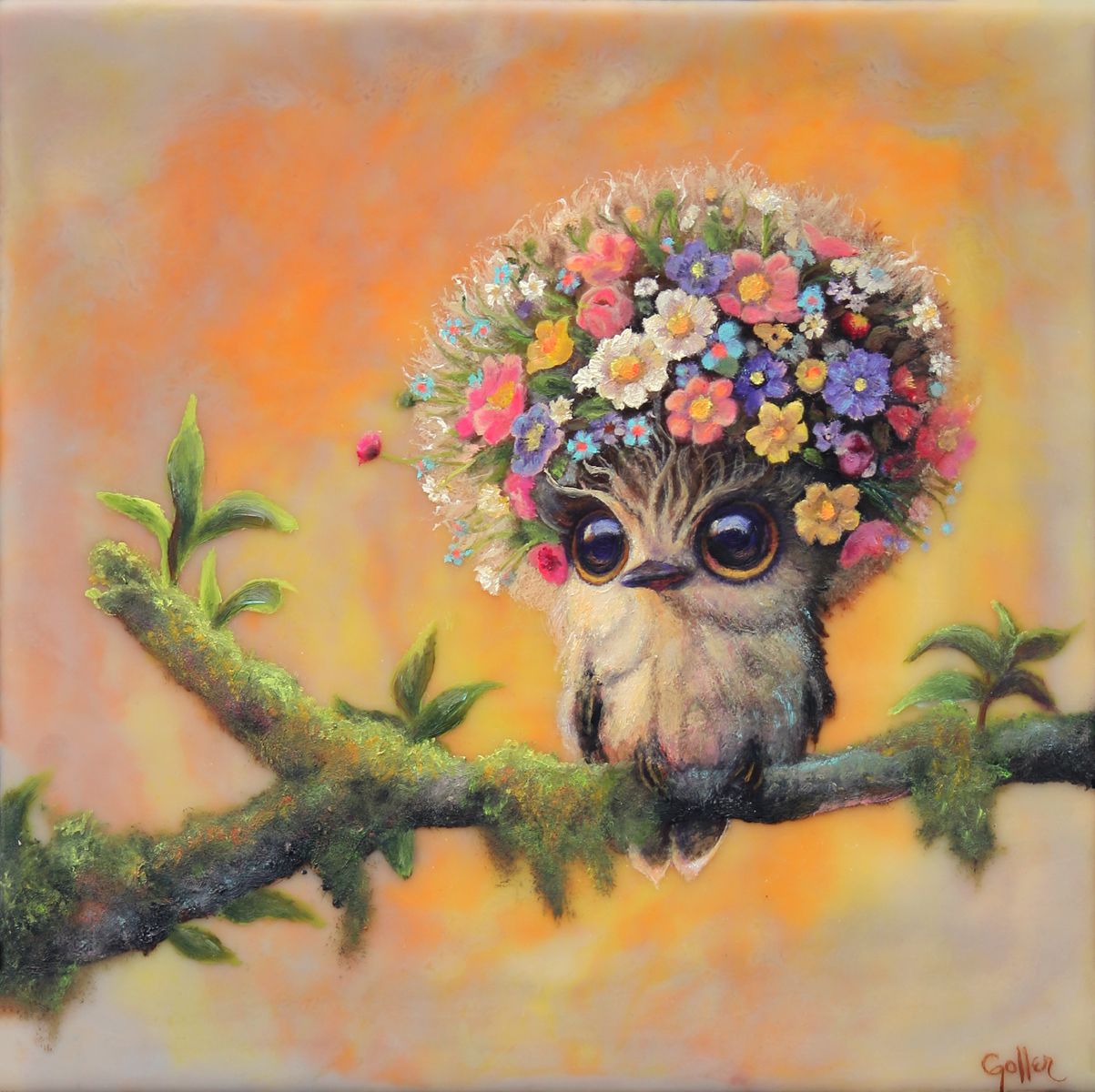 CARRIE GOLLER - Lulu (Floriferous "Bouffant" Series) Print, Original size 8x8