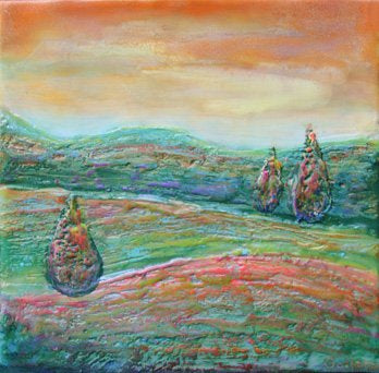 Carrie Goller - Lush III, Encaustic 7x7