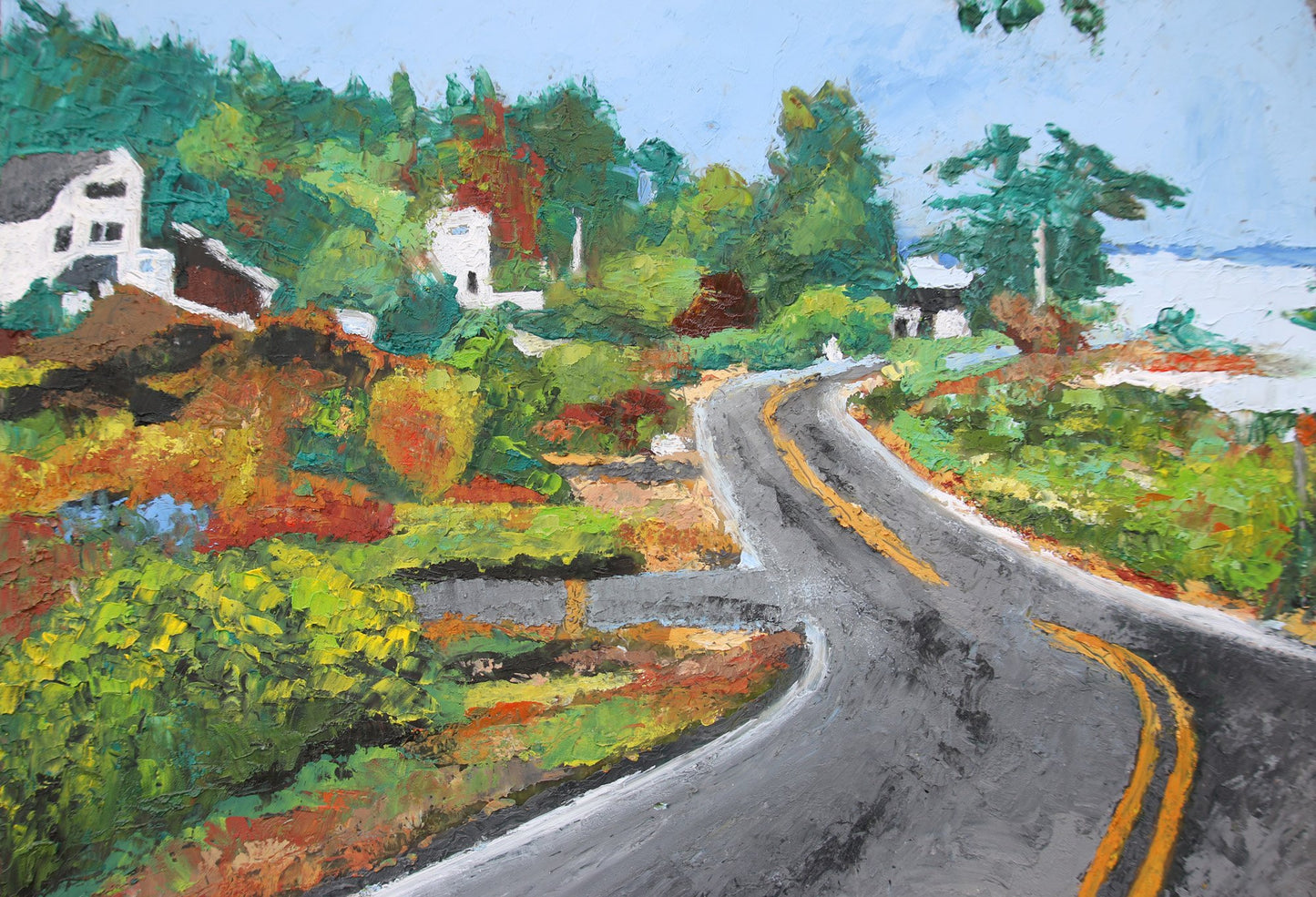 ***Available through Bainbridge Island Museum of Art*** Carrie Goller - Manitou Beach Drive (Bainbridge Island, WA), mixed media (encaustic/oil) 14x11