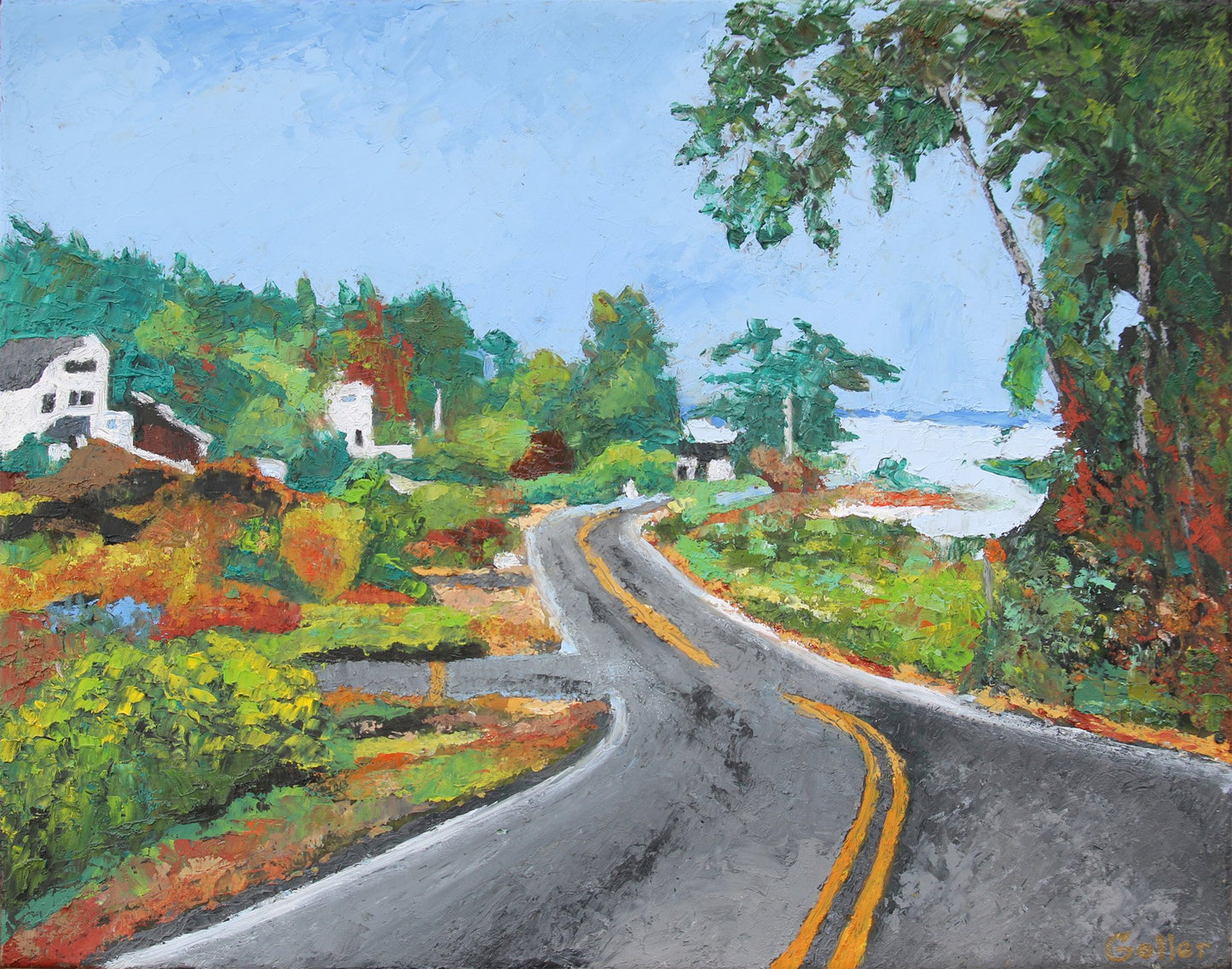 ***Available through Bainbridge Island Museum of Art*** Carrie Goller - Manitou Beach Drive (Bainbridge Island, WA), mixed media (encaustic/oil) 14x11