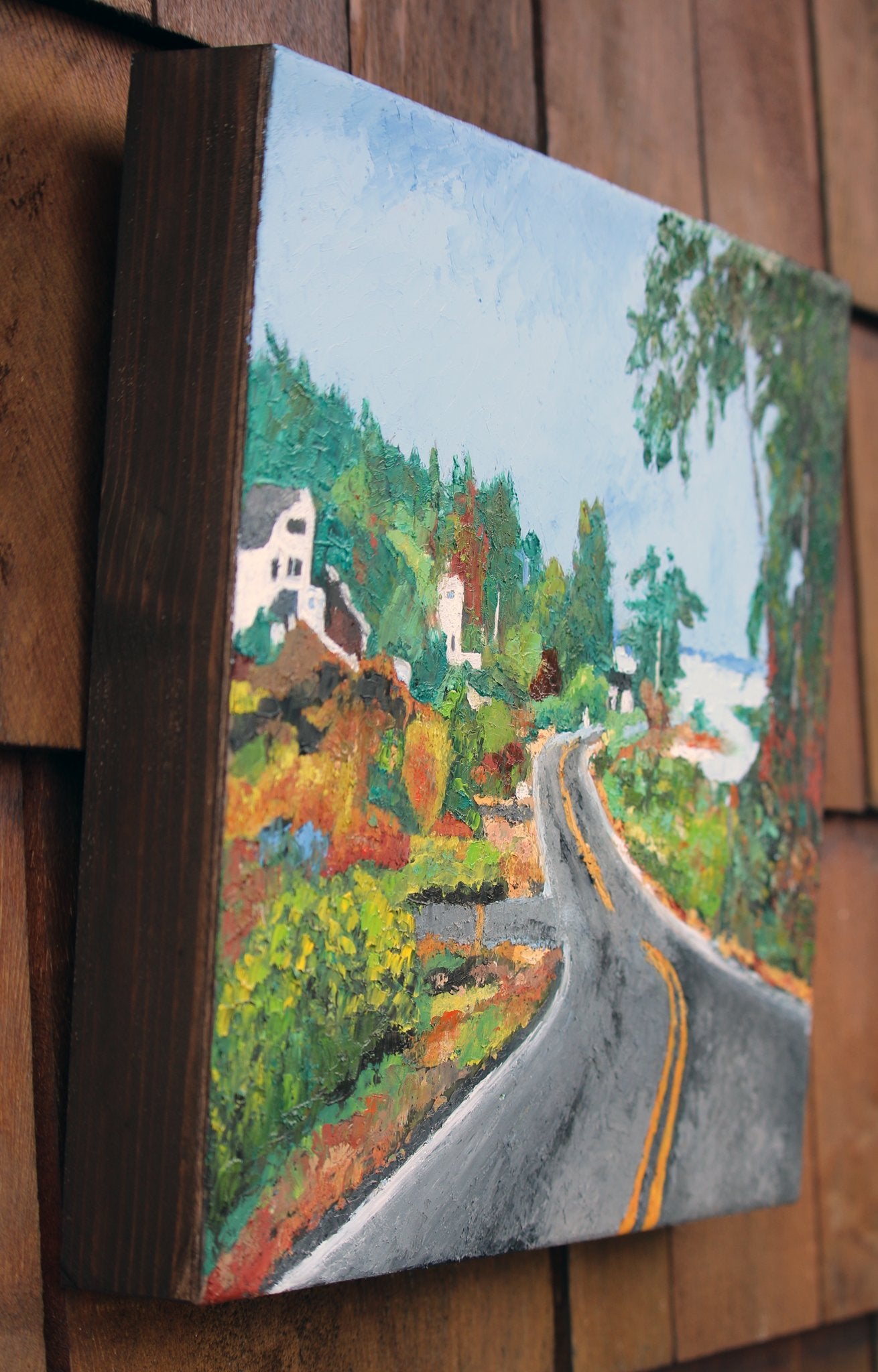 ***Available through Bainbridge Island Museum of Art*** Carrie Goller - Manitou Beach Drive (Bainbridge Island, WA), mixed media (encaustic/oil) 14x11