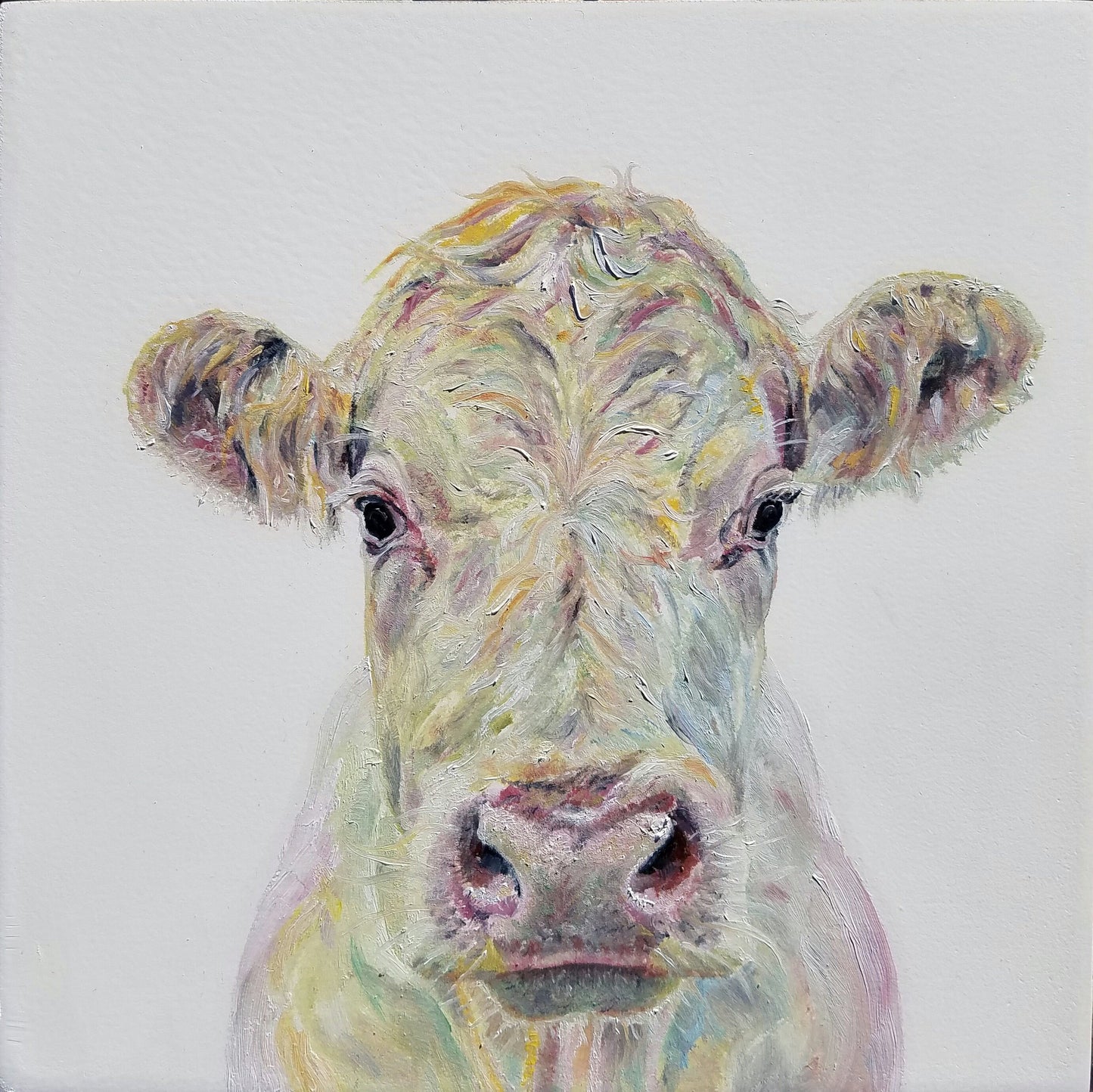 CARRIE GOLLER PRINTS - CREATURES - MARSHMALLOW  original oil, 8x8