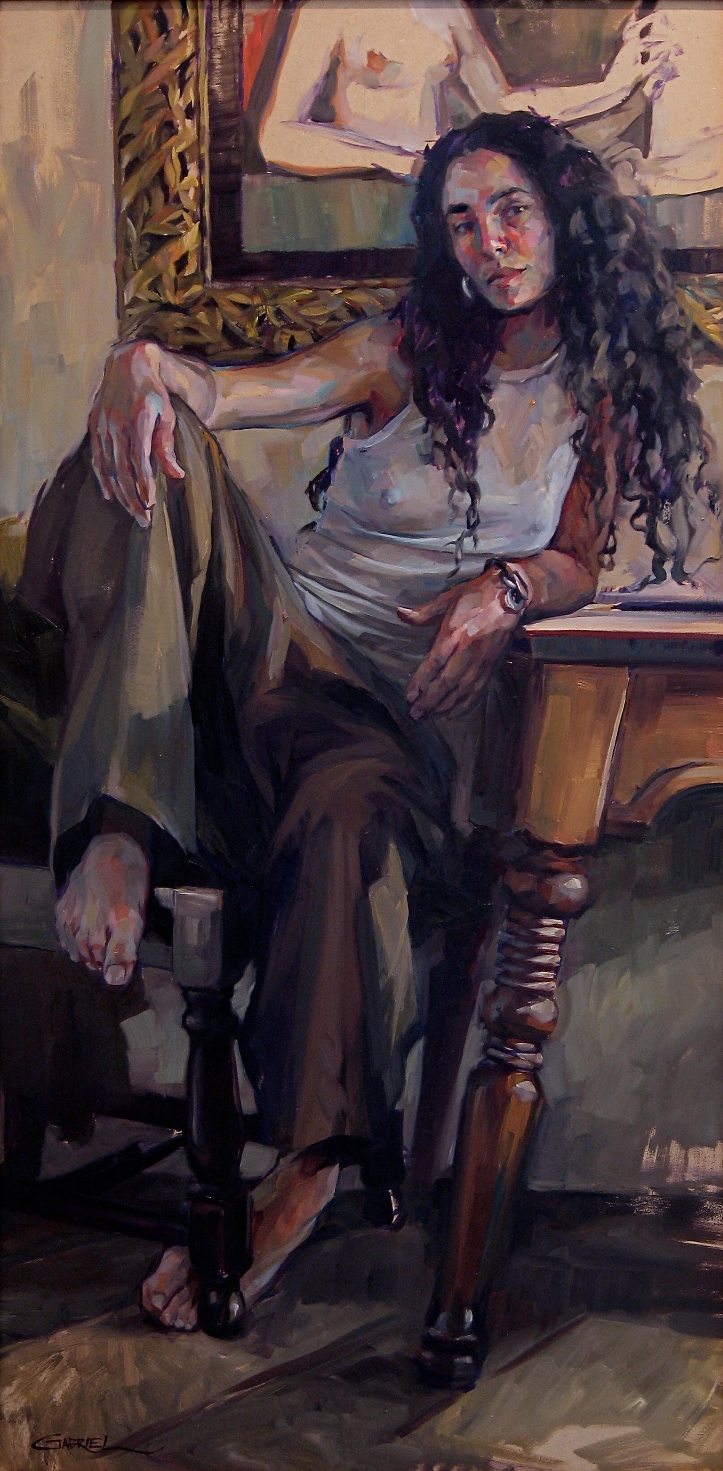 Gabriel Lipper - Martique - Oil on Panel - 48x24