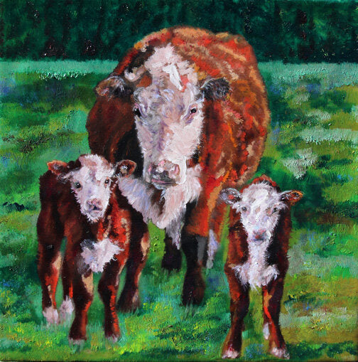 CARRIE GOLLER PRINTS - CREATURES - Mishpacha (prints from original oil, 10x10)