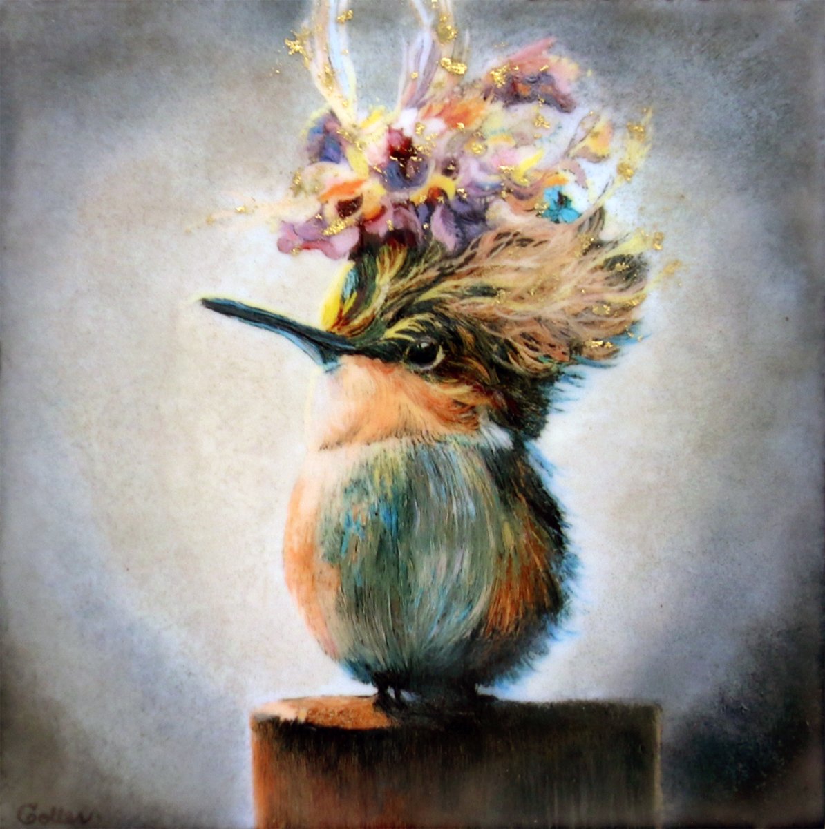 CARRIE GOLLER - Moonlight Serenade (Floriferous Series) Print, Original size 8x8