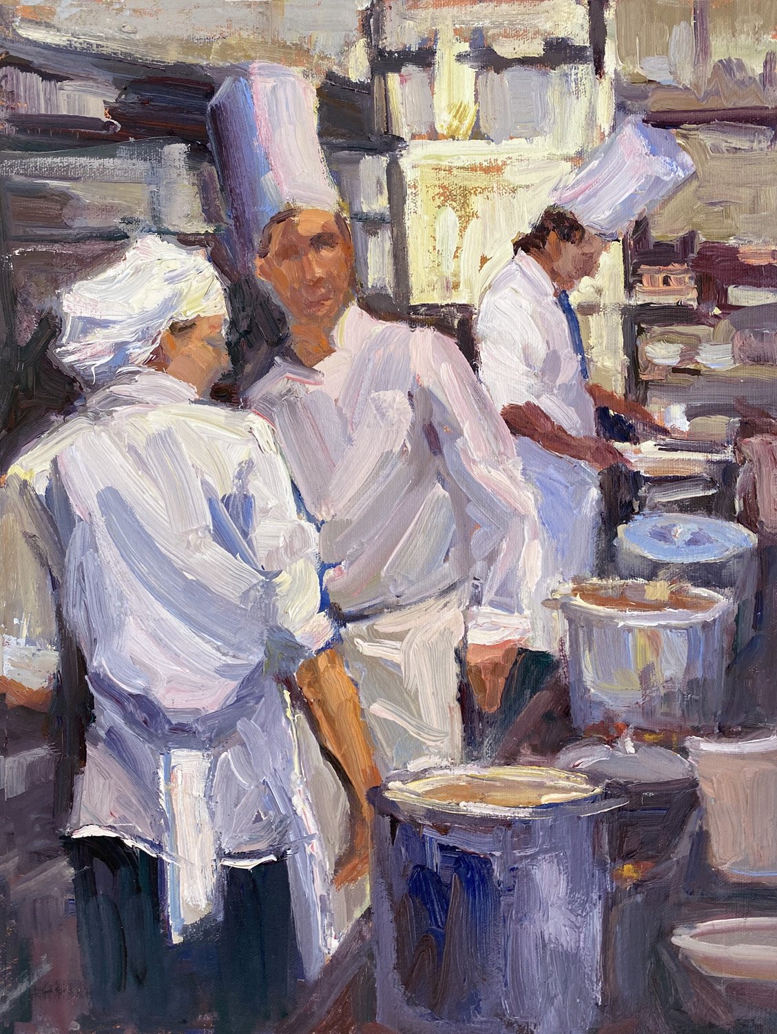 ***SOLD*** JEANNE EDWARDS - More Basil, oil on panel (framed) 12x16