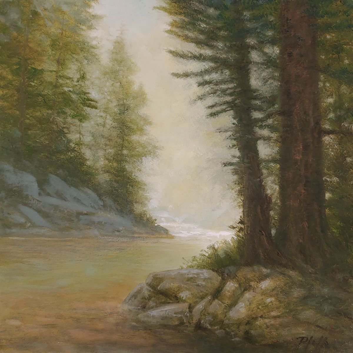 TIM PFEIFFER - Morning Creek, oil on gallery wrapped canvas, 12x12