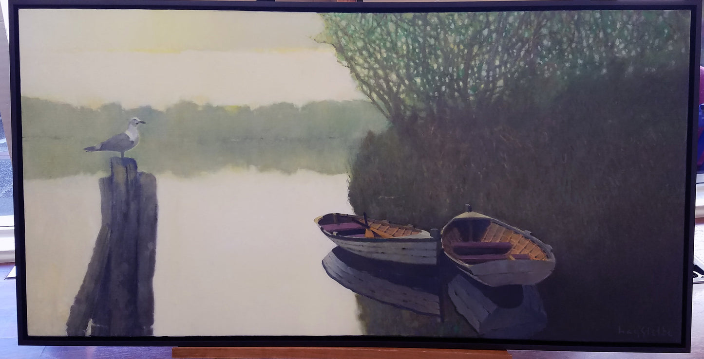 Original ***SOLD*** MAX HAYSLETTE - Morning on the Bay No. 2 24x48 HMOC 1698