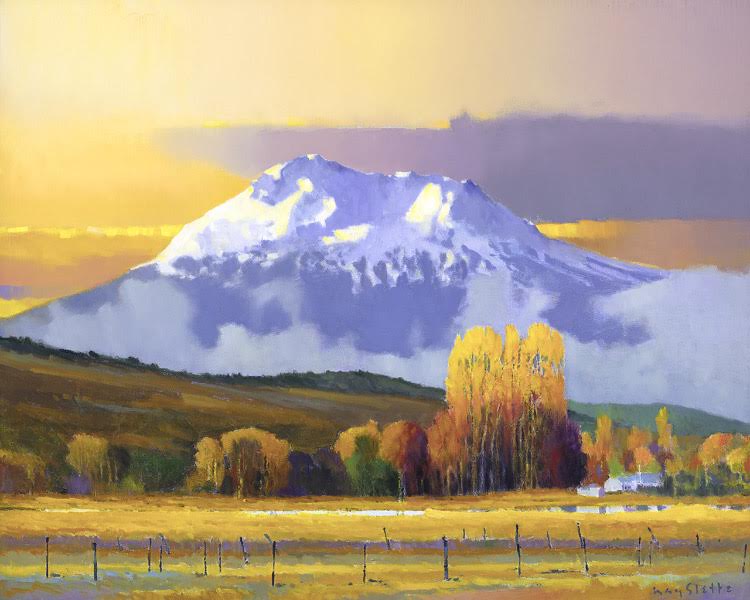 MAX HAYSLETTE - Mount Shasta - Giclee Canvas Print (original oil & mixed media) 20x24