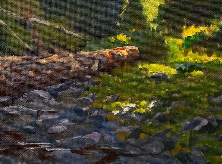 MAURY WEISS - Little Naches Campground, Original Plein Air Oil on Panel, 6x8