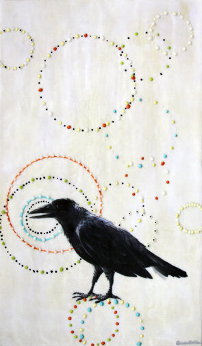 ***SOLD*** CARRIE GOLLER - Nathan - Encaustic/Mixed Media - 24x14