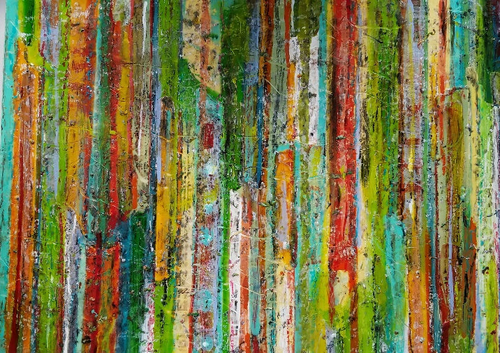 Prints available, original ***SOLD***Pacifica - Encaustic/Mixed Media 48x48