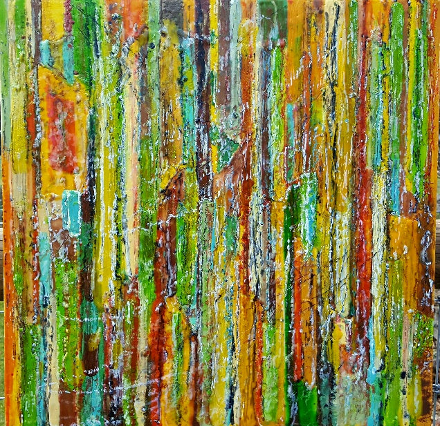 Prints available, orginal ***SOLD*** Carrie Goller - Native 13 - Encaustic 18 x 18