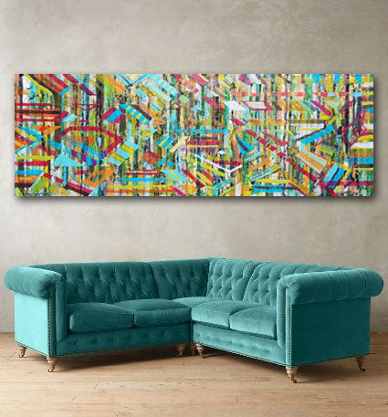 Prints available, original ***SOLD*** Native XIV - Encaustic/Mixed Media 28x80