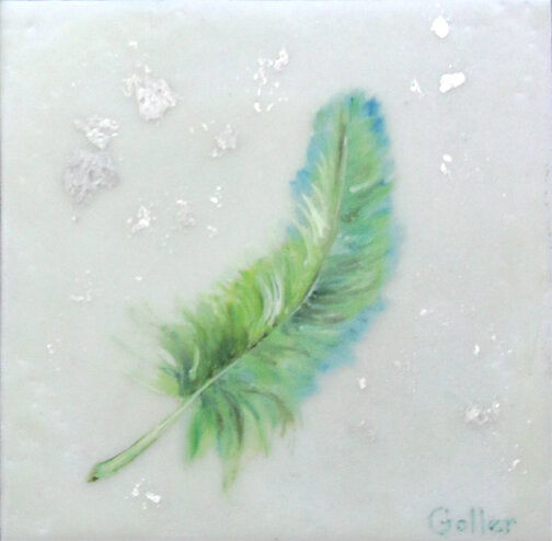 CARRIE GOLLER - NATURAL XIII - encaustic/mixed media 5x5