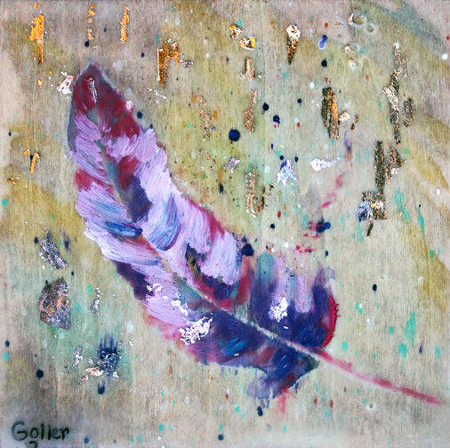 Prints available, original ***SOLD*** CARRIE GOLLER - NATURAL XIV -  encaustic/mixed media 6x6