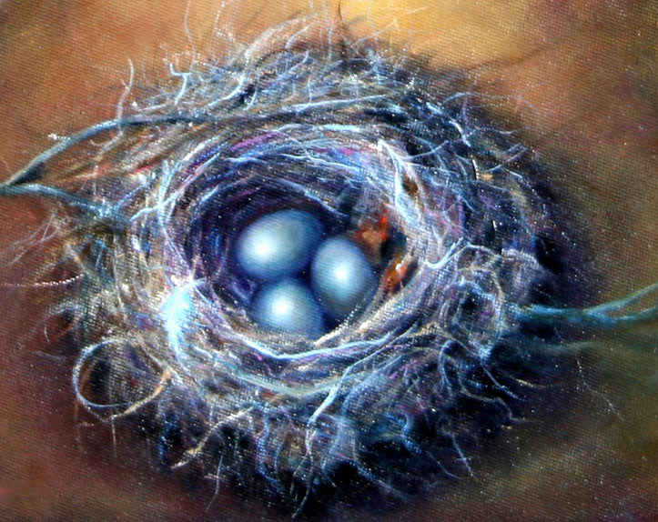 CARRIE GOLLER PRINTS - BIRDS - NURSERY II    original oil, 8x10