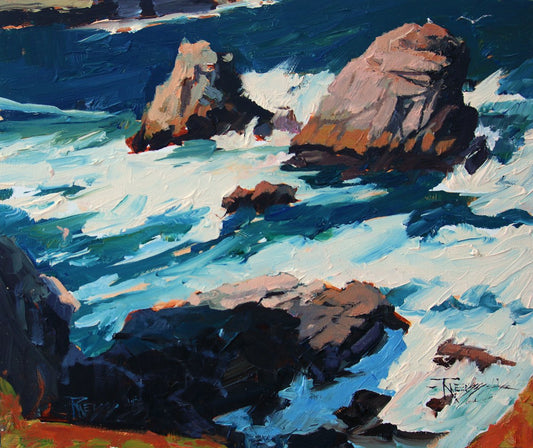 ROBIN WEISS - Ocean, plein air, oil 10x12