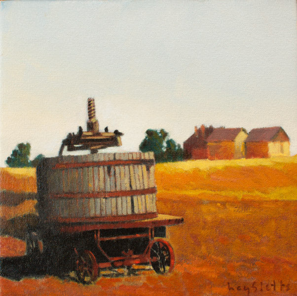 Prints available, original ***SOLD*** MAX HAYSLETTE - Old Wine - Study (HMOC 1326, Oil & Mixed Media 12x12)