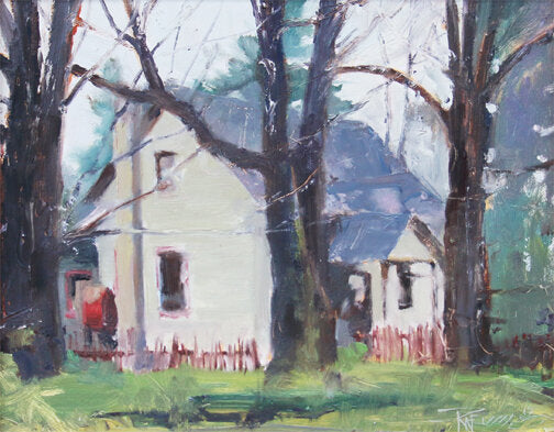 ***SOLD, Prints available*** ROBIN WEISS - Old Tom's House (Poulsbo, WA), oil 8x10 plein air (framed)