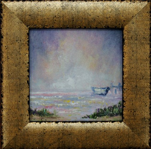 ***SOLD*** Carrie Goller - PNW 1 - 4x4 Cold Wax / Oil, original, framed