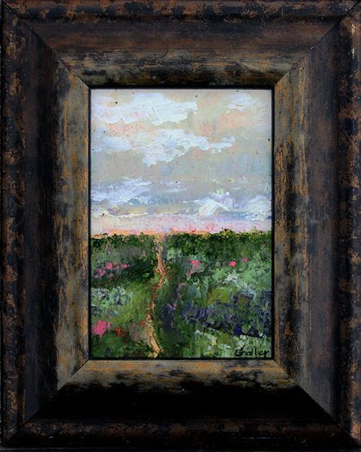 ***SOLD*** Carrie Goller - PNW III - 5x3.5 Cold Wax / Oil, original, framed