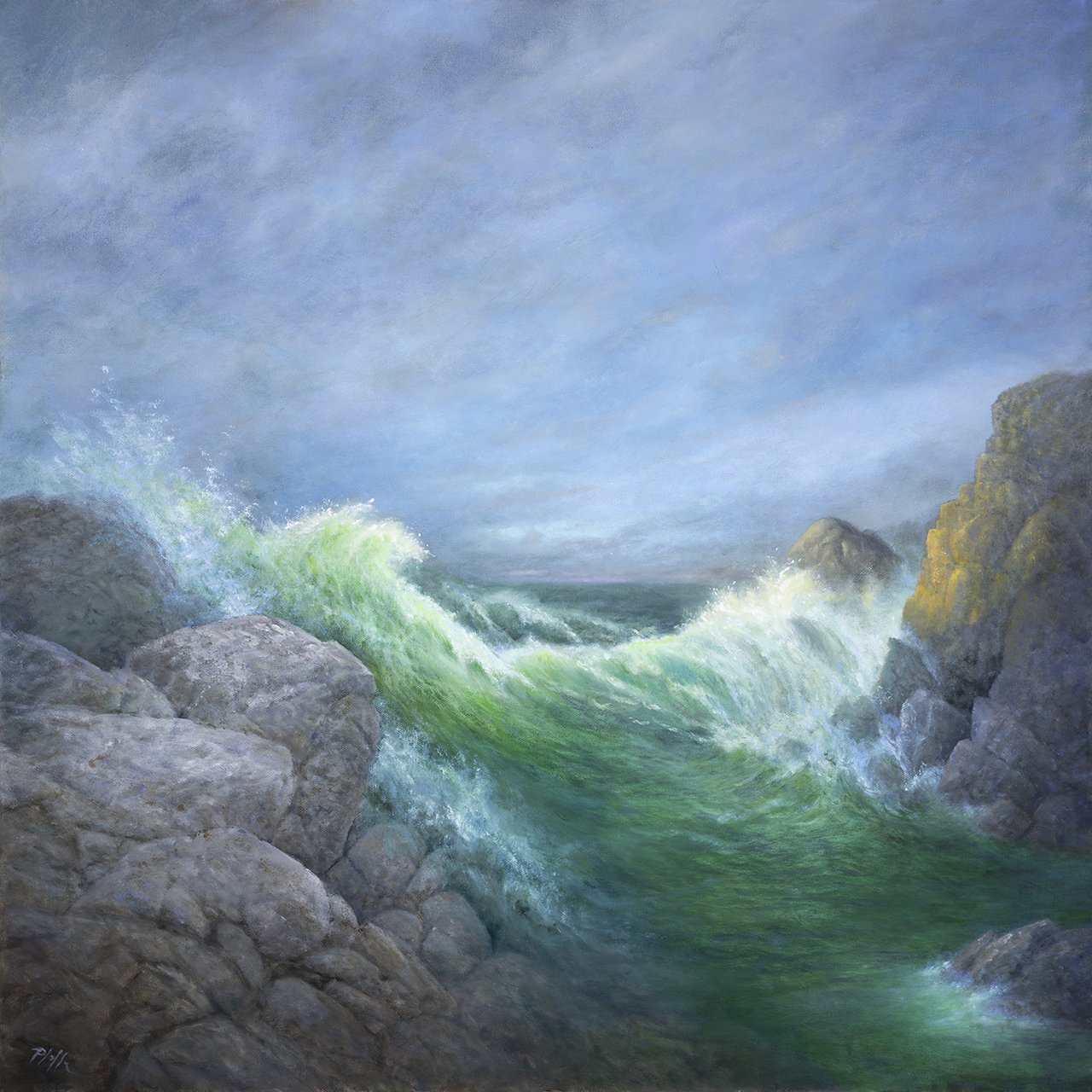 TIM PFEIFFER - Pacific Shoreline, oil (framed) 30x30