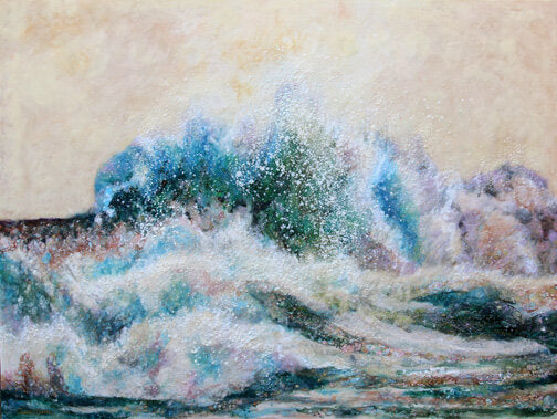 Prints available, original ***SOLD*** Carrie Goller - Pacifica X, encaustic/mixed media 36X48