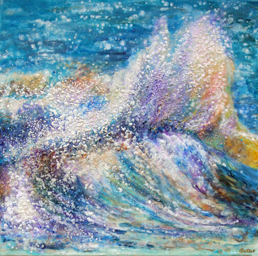 ***SOLD*** Carrie Goller - Pacifica XVI, encaustic/mixed media 20x20