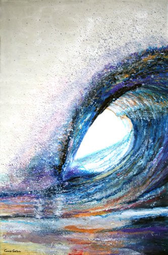 Prints available, original ***SOLD*** Carrie Goller - Pacifica XI, encaustic/mixed media 36x24