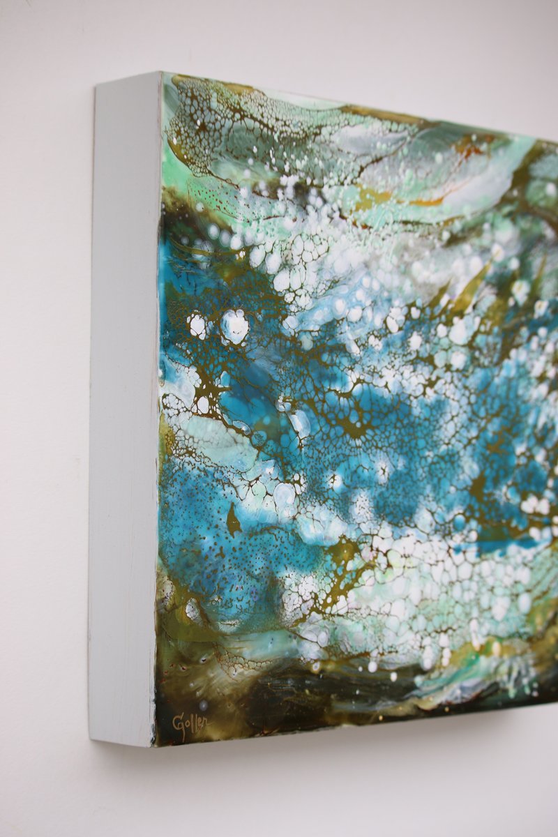 Carrie Goller - Pacifica XXIII, encaustic/mixed media 10x10