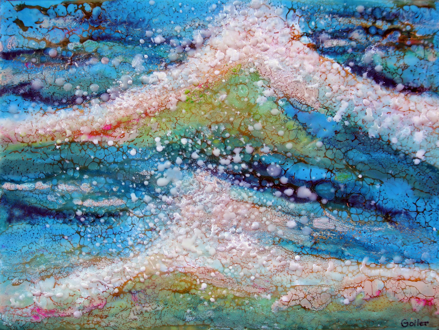 CARRIE GOLLER GICLEE PRINT - PACIFICA XXIII, ORIGINAL ENCAUSTIC/MIXED MEDIA 9X12