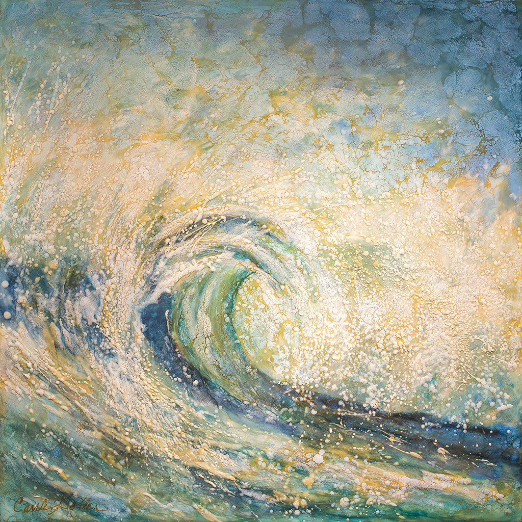 **SOLD** PACIFIQUE        original encaustic, mixed media 36x36