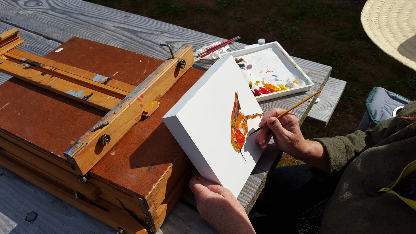 CARRIE GOLLER PRINTS - BIRDS - SWIZZLESTICK  (Original is Oil, 8x8)