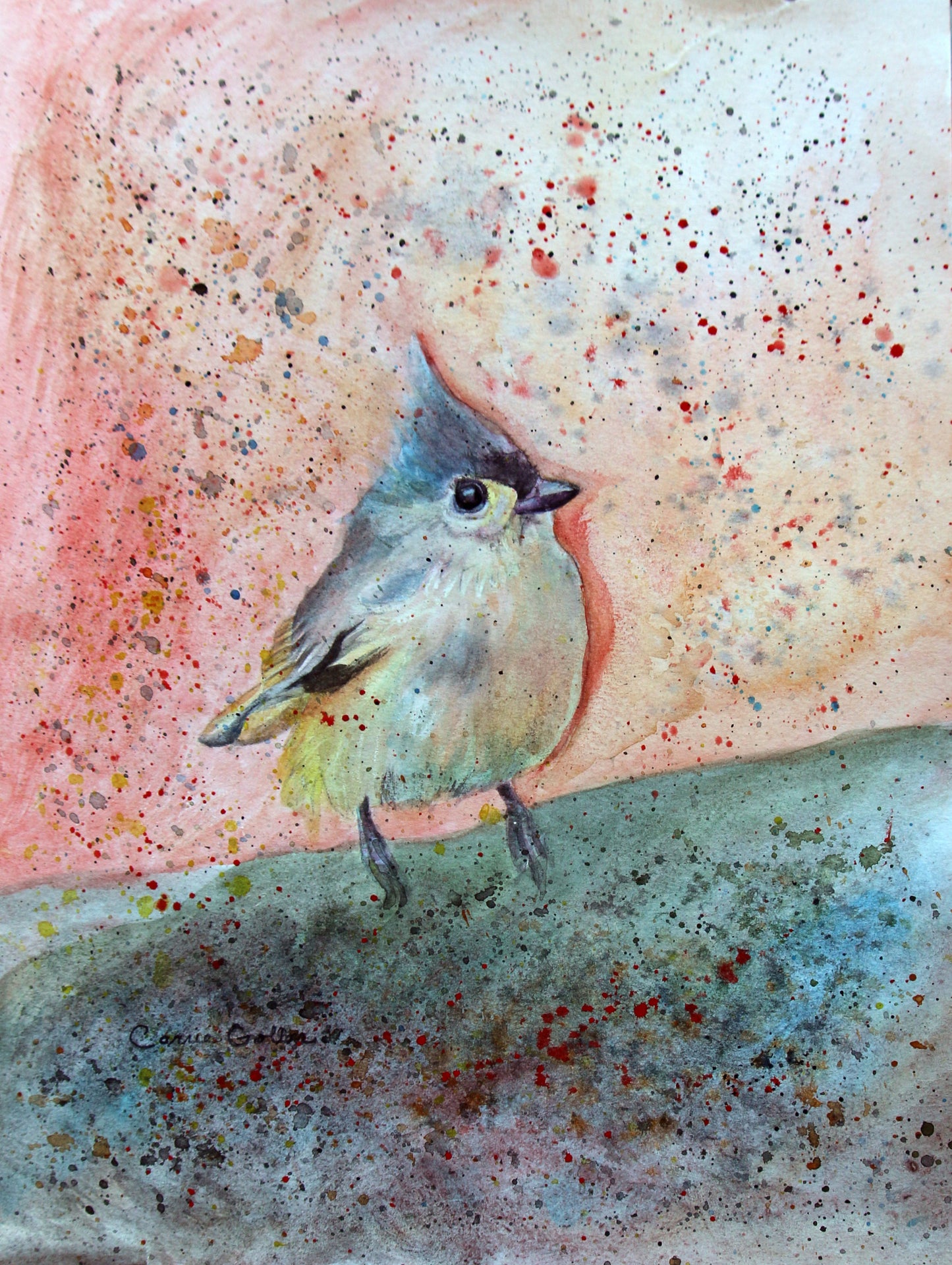 ***Peachy - Framed original watercolor - 12x9