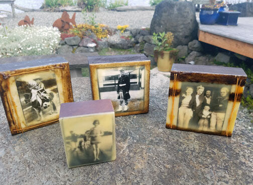Custom: Encaustic Photo Blocks by Carrie Goller