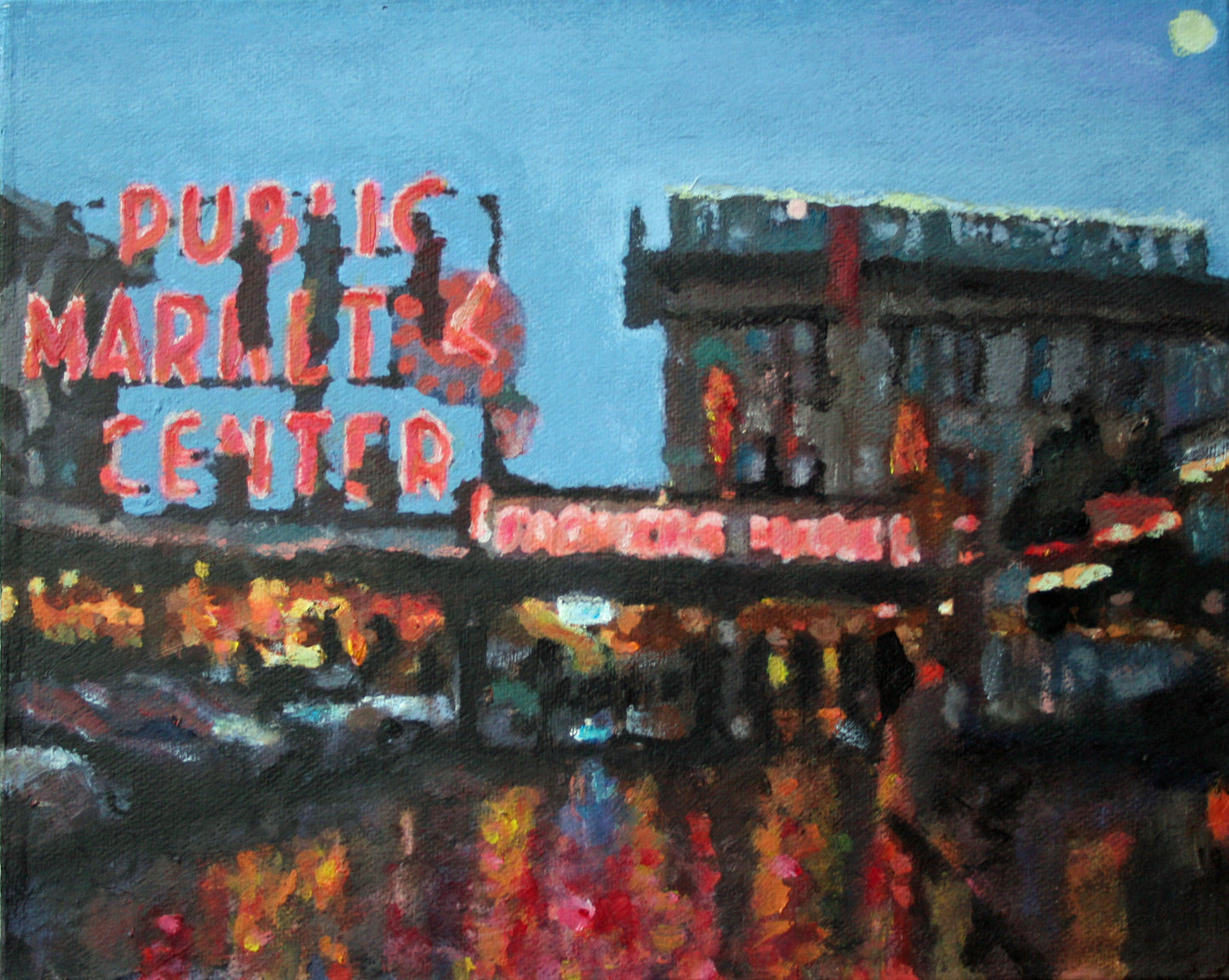 CARRIE GOLLER PRINTS - IMPRESSIONIST - PIKE PLACE original mixed media, 8x10
