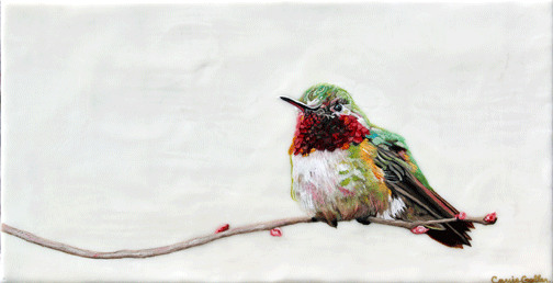 Prints available, original ***SOLD*** Pimento, encaustic/oil 9X17 Available at Bainbridge Museum of Art Gift Store