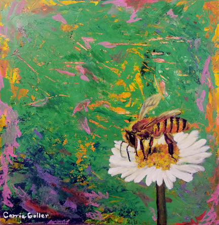 Prints available, original ***SOLD*** Carrie Goller - Pollenatrix V, mixed media 10x10