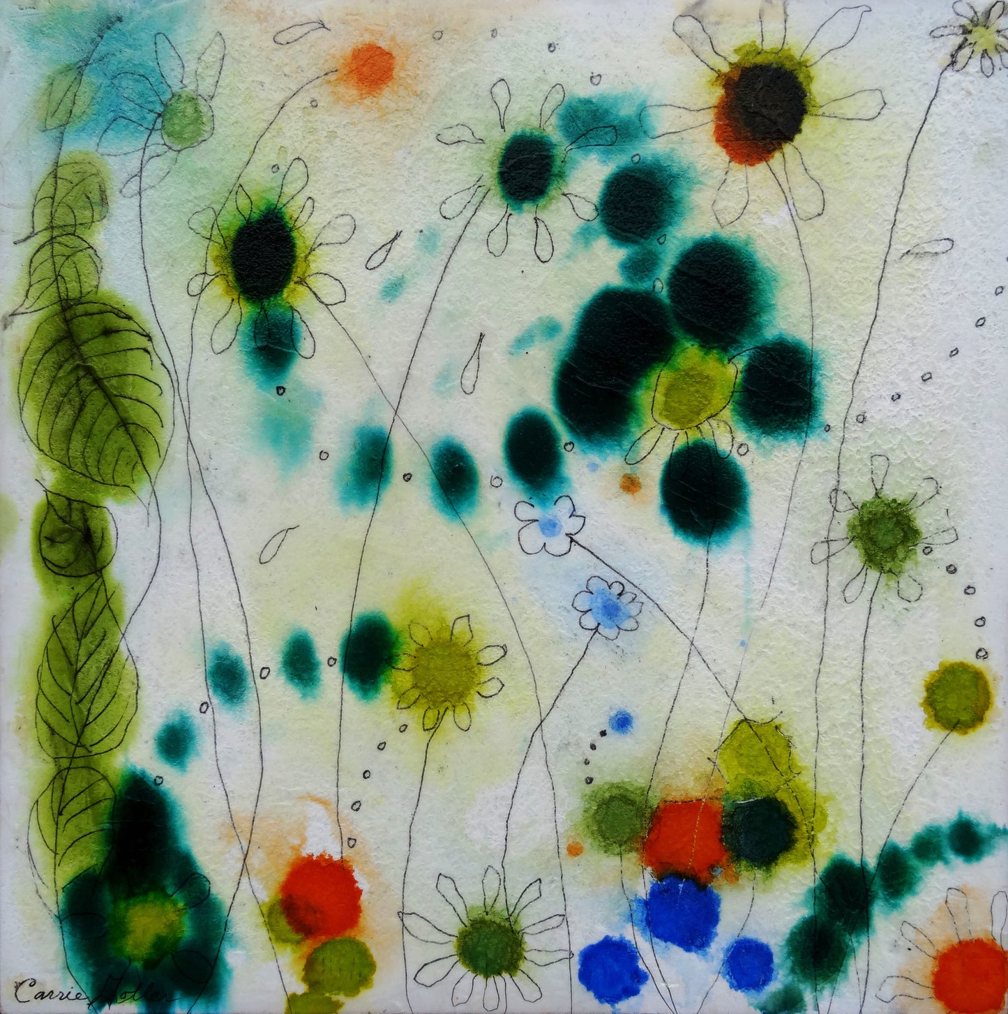 Original ***SOLD***, prints available - Poppity II - mixed media 12x12
